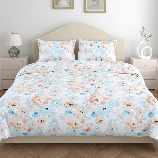 300 TC Satin Royale Bedsheet Aurelia Petals, Multicolor