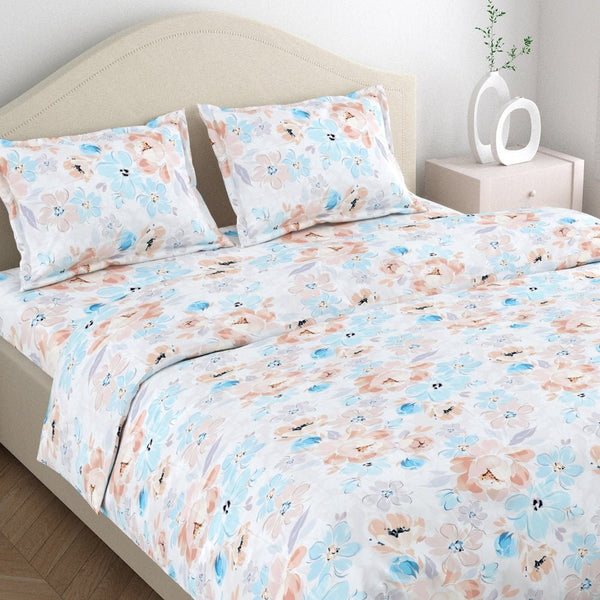 300 TC Satin Royale Bedsheet Aurelia Petals, Multicolor
