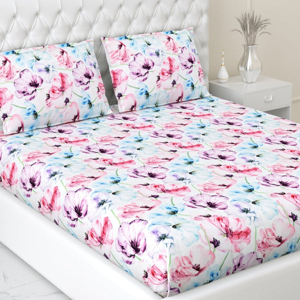 300 TC Satin Royale Bedsheet Floreal Mystique, Multicolor