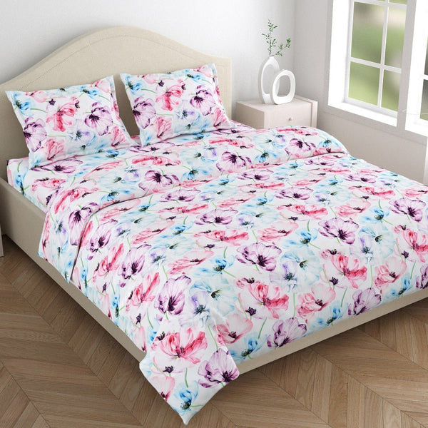300 TC Satin Royale Bedsheet Floreal Mystique, Multicolor