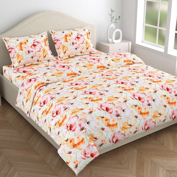 300 TC Satin Royale Bedsheet Seraphine Blossom, Multicolor