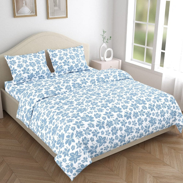 Bluebell Whisper 100% Cotton Double Size Bedsheet, 144 TC