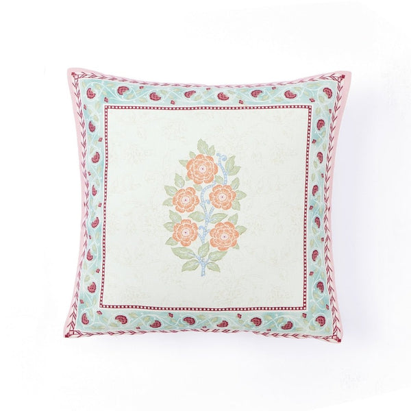 Orchid Courtyard Charm 100% Cotton Cushion Covers, Pack of 2