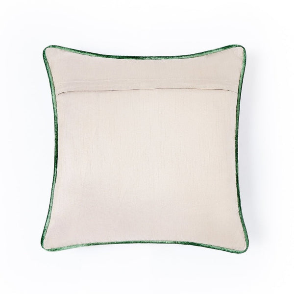 Rose Bower Embroidered Cushion Cover Pack of 1, Pink