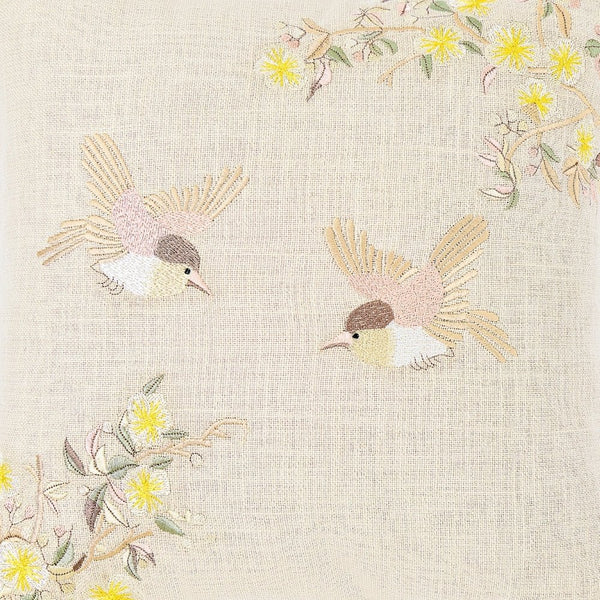 Arbor Wing Embroidered Cushion Cover Pack of 1, Beige