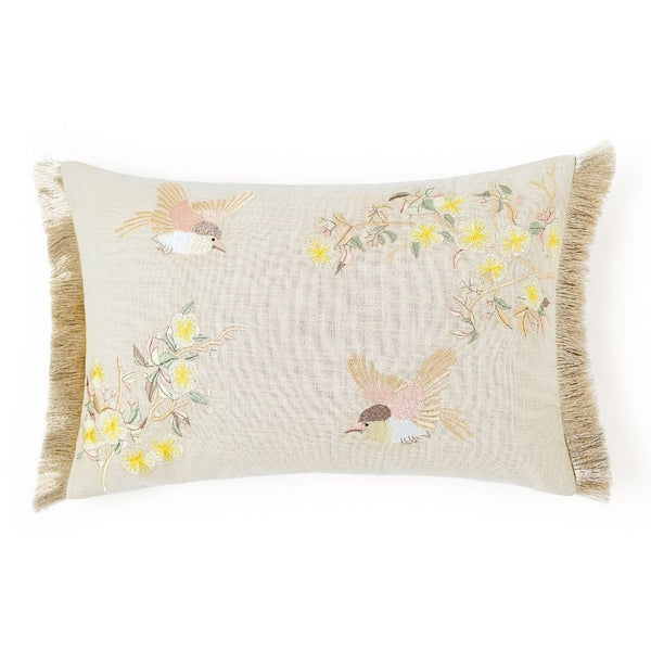 Meadowbrook Wing Embroidered Cushion Cover Pack of 1, Beige