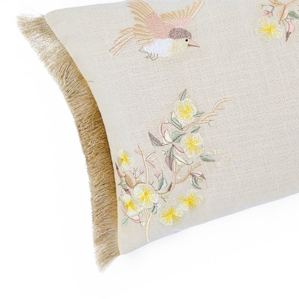 Meadowbrook Wing Embroidered Cushion Cover Pack of 1, Beige