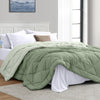 Comfy Flip Solid Reversible Comforter, Sage Green & Olive