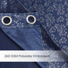 Blackout Solid With Embossed Design Elysian Bloom Pack Of 2 Curtain, Navy