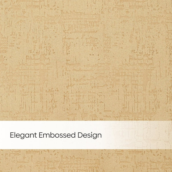 Blackout Solid With Embossed Design Earthveil Pack Of 2 Curtain, Beige
