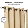 Blackout Solid With Embossed Design Earthveil Pack Of 2 Curtain, Beige