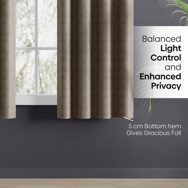 Blackout Solid With Embossed Design Earthveil Pack Of 2 Curtain, Metal Grey