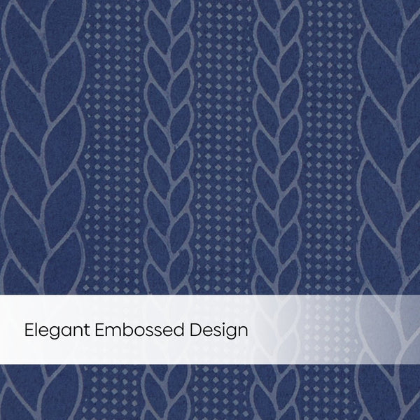 Blackout Solid With Embossed Design Cordova Pack Of 2 Curtain, Navy