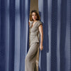 Blackout Solid With Embossed Design Cordova Pack Of 2 Curtain, Navy