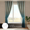 Blackout Panel Digital Printed Pack Of 2 Curtain, Teal