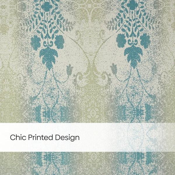 Blackout Panel Digital Printed Pack Of 2 Curtain, Turquoise