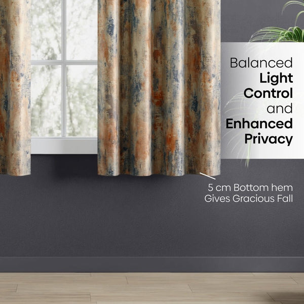 Blackout Digital Printed Pack Of 2 Curtain Fresco Drift, Multicolor