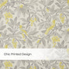 Blackout Digital Printed Pack Of 2 Curtain Amber Aviary, Grey