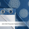 Blackout Digital Printed Pack Of 2 Curtain Heritage Orb, Blue