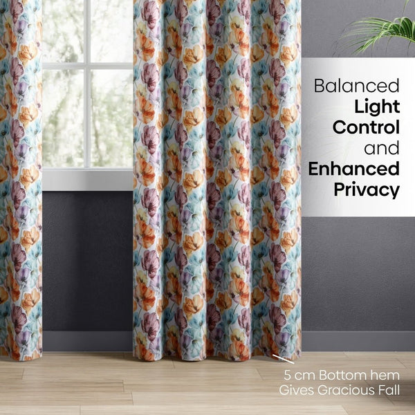 Royal Garden Blackout Printed Curtain Pack Of 2, Multicolor