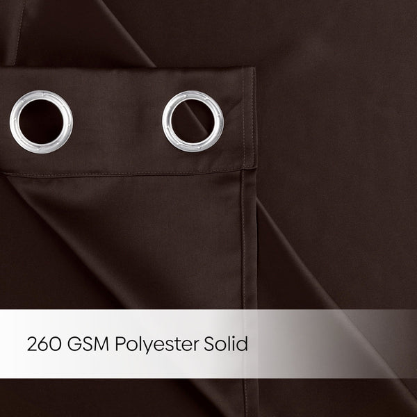 Blackout Solid Essential Drape Pack Of 2 Curtain, Mocha