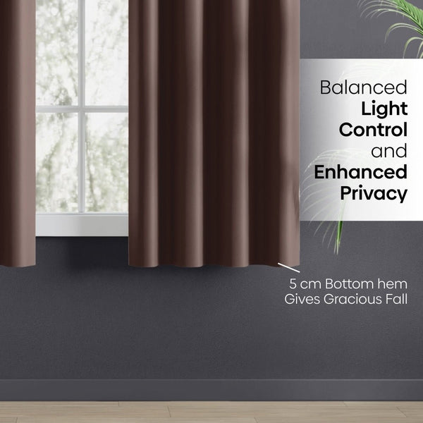 Blackout Solid Essential Drape Pack Of 2 Curtain, Mocha