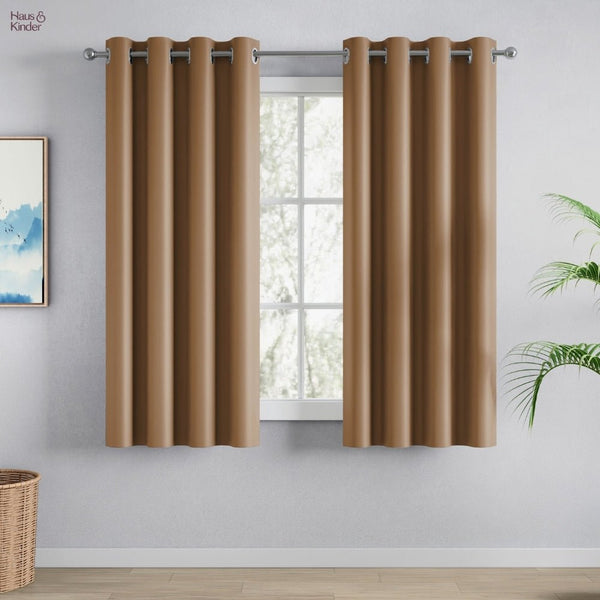 Blackout Solid Essential Drape Pack Of 2 Curtain, Taupe
