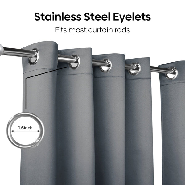 Blackout Solid Essential Drape Pack Of 2 Curtain, Cloud Grey