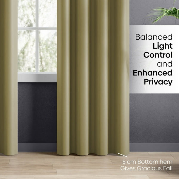 Blackout Solid Essential Drape Pack Of 2 Curtain, Pista Green