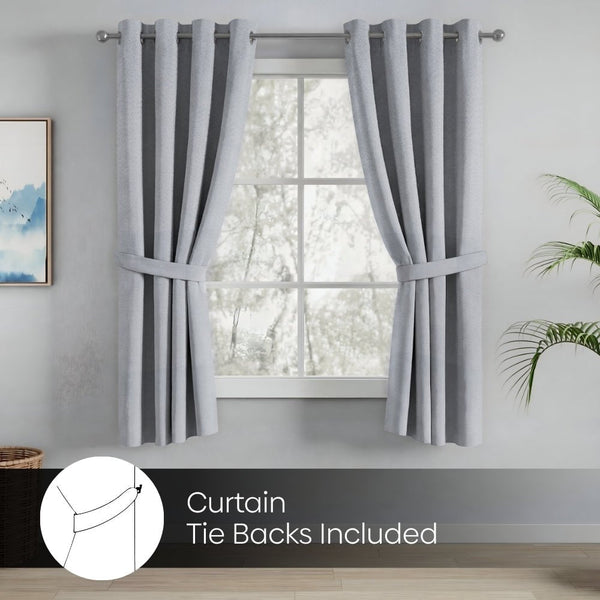 Blackout Solid Essential Drape Pack Of 2 Curtain, Ash Grey