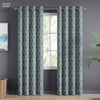 Cotton Printed Curtain Blue Spruce Trellis, Teal