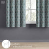 Cotton Printed Curtain Blue Spruce Trellis, Teal