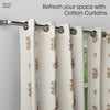 Cotton Printed Curtain Rosy Spray, Orange