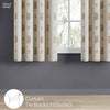 Cotton Printed Curtain Rosy Spray, Orange