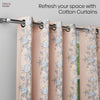 Cotton Printed Curtain Singing Rose, Blue