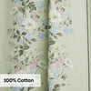 Cotton Printed Curtain Vintage Posy, Sage Green