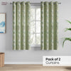Cotton Printed Curtain Vintage Posy, Sage Green