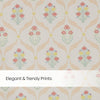 Cotton Printed Pack Of 2 Curtain Lattice, Pink