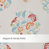 Cotton Printed Pack Of 2 Curtain Whispering Songbird, Multicolor