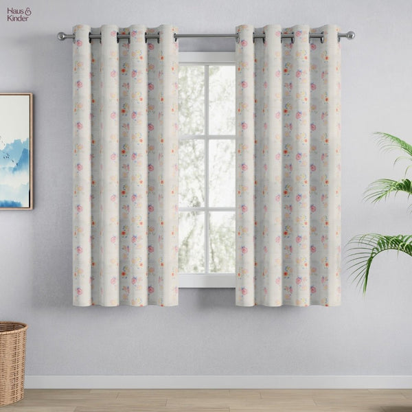 Cotton Printed Pack Of 2 Curtain Floral Siesta, Pink
