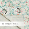Cotton PrintedPack Of 2 Curtain Pink Blossom, Teal
