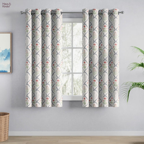Cotton Printed Pack Of 2Curtain Classic Trellis, Multicolor