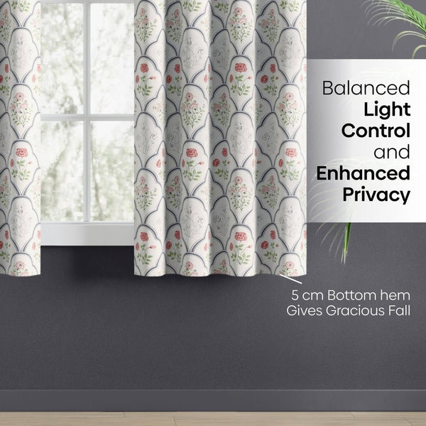 Cotton Printed Pack Of 2Curtain Classic Trellis, Multicolor