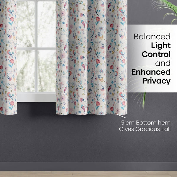 Cotton Printed Pack Of 2 Curtain Exotic Wings, Multicolor
