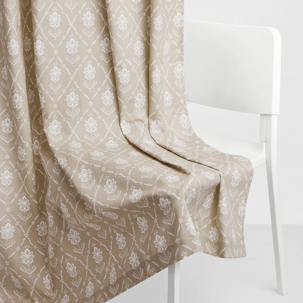 Cotton Printed Pack Of 2 Curtain Manor Beige