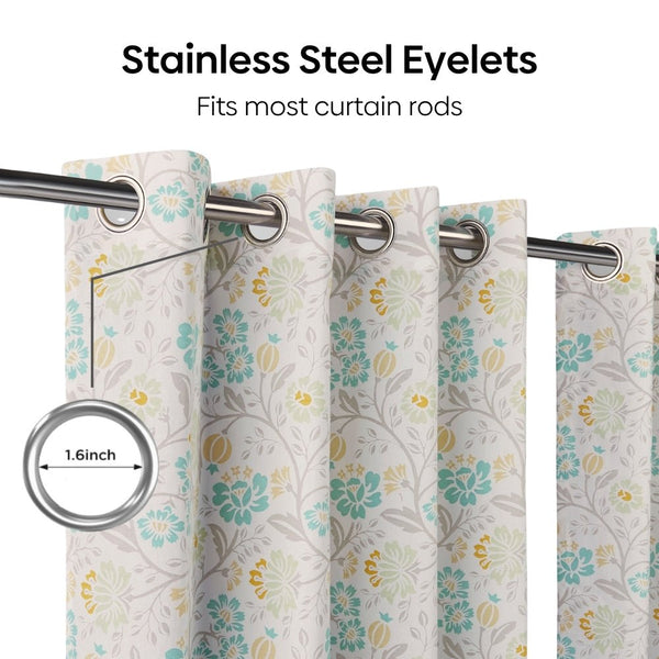 Cotton Printed Pack Of 2 Curtain Rosaline Multicolor