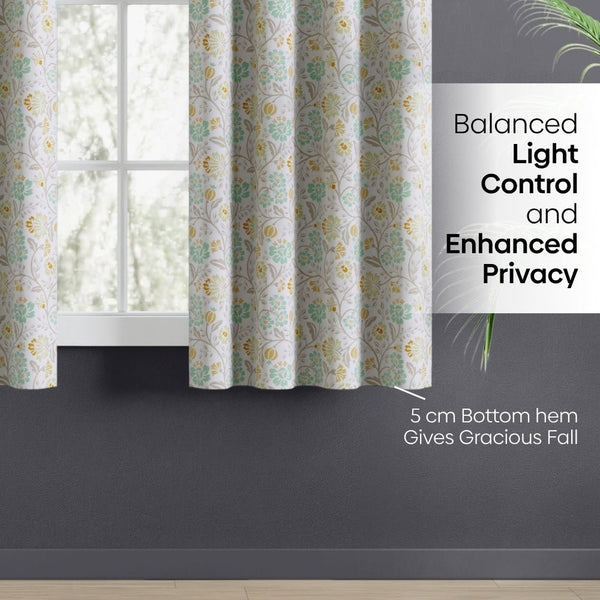 Cotton Printed Pack Of 2 Curtain Rosaline Multicolor