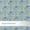 Cotton Printed Pack Of 2 Curtain Rosette Blue