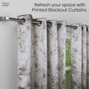 Polyester Printed Blackout Curtains Sepia Blossoms, Multi