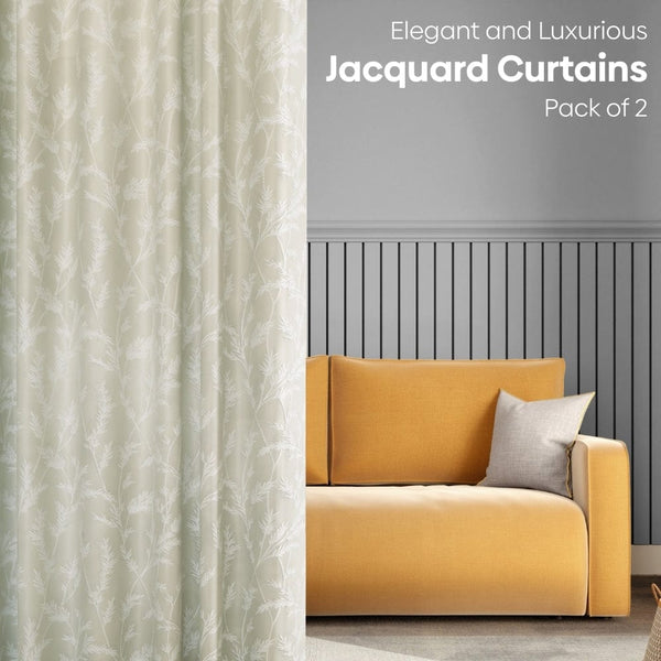 Whispering Willows Curtain Set, Champange